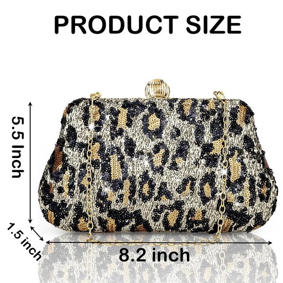 Animal Print Clutch Purses Gold Leopard Print Purse Small Cheetah O_O - Picture 3 of 7